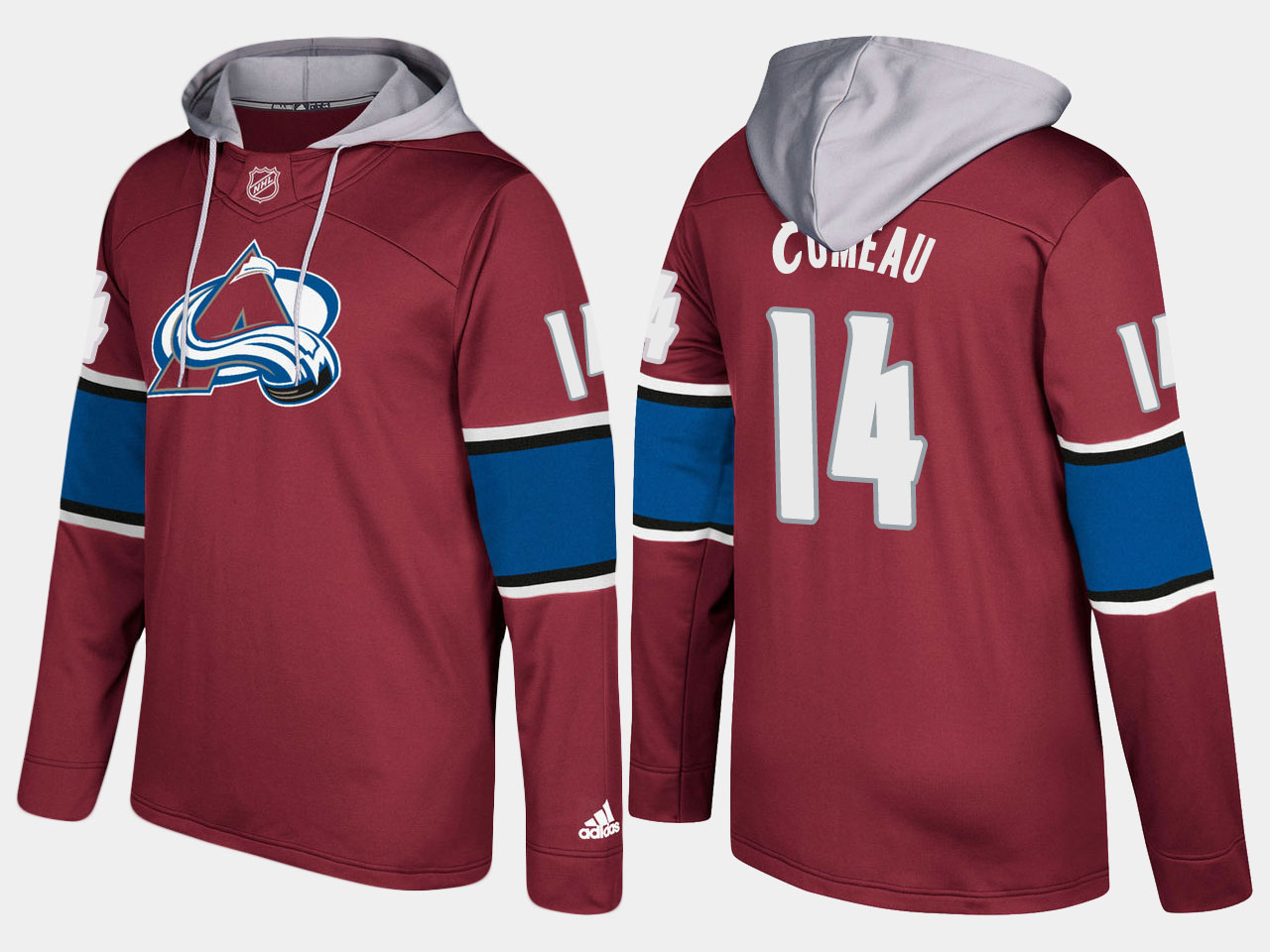 Men NHL Colorado avalanche 14 blake comeau burgundy hoodie